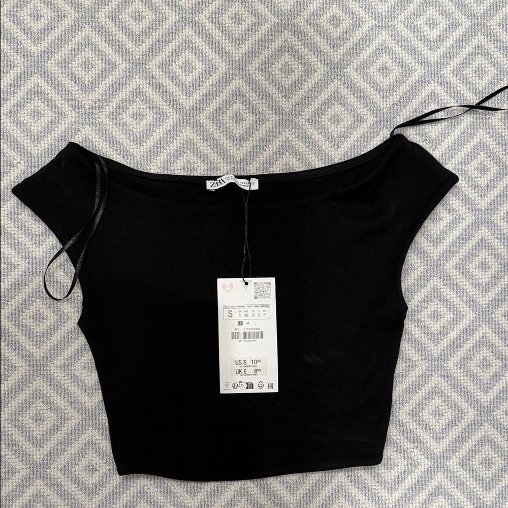 Zara Elegant Black Crop Top
